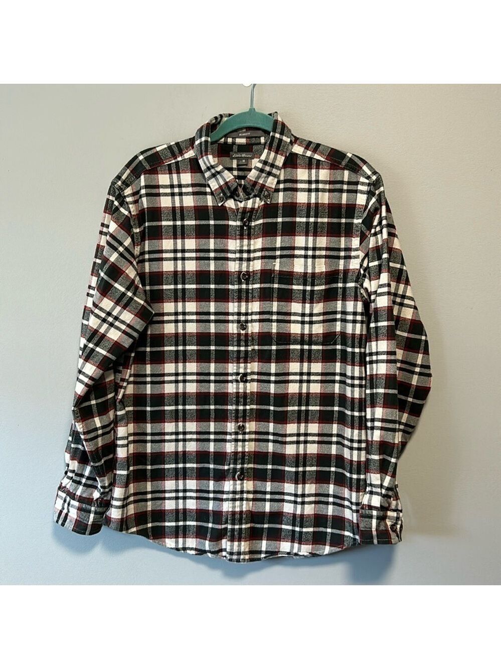 Eddie Bauer Men’s Plaid Flannel Button Down Classic Shirt Medium